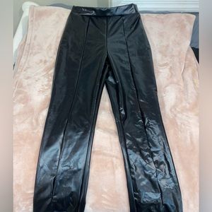 Leather Flare Leg Pants